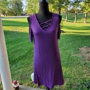 NWT Women's Blue Time off shoulder dress